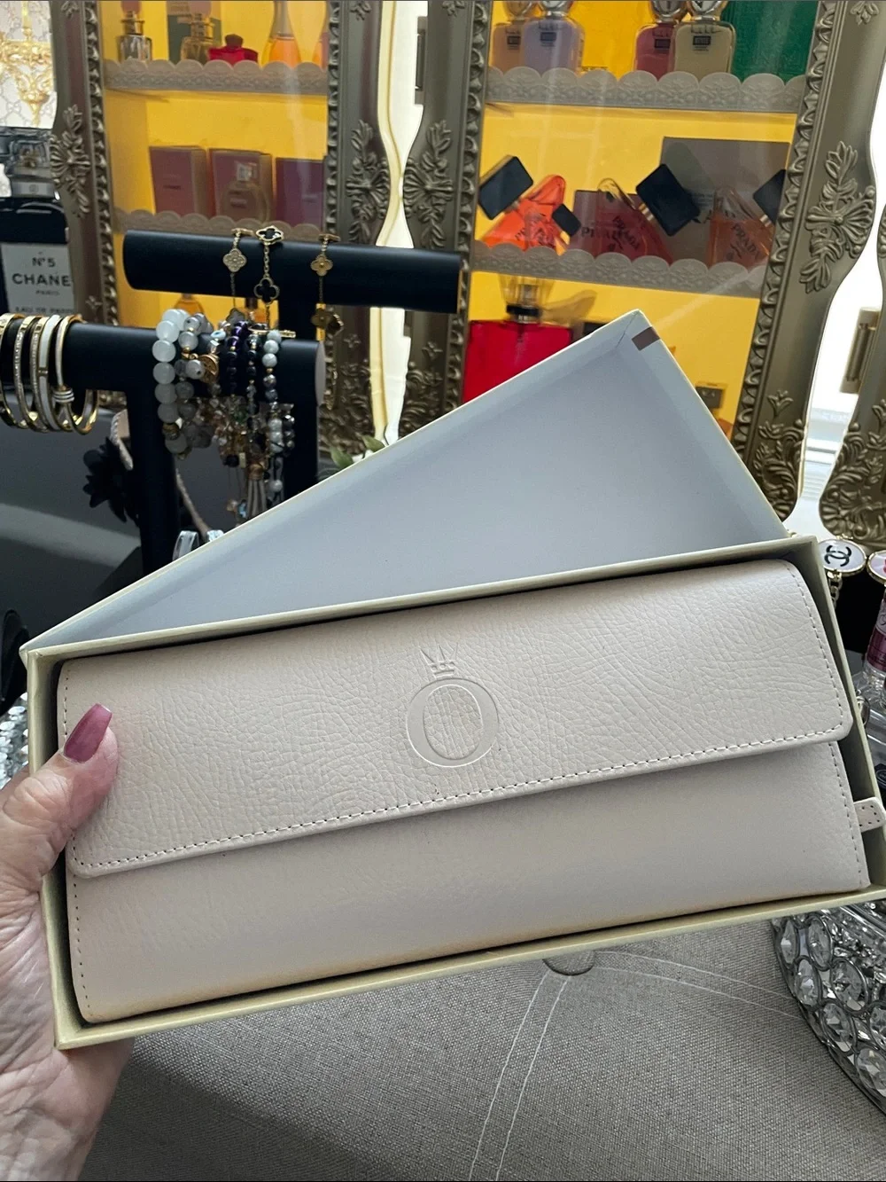 Pandora Soft Beige Leather Clutch Wallet